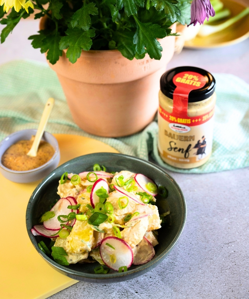 bauernsenf mit kartoffelsalat