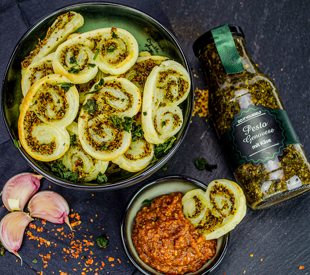 pesto blaetterteipschnecken pesto schnecken