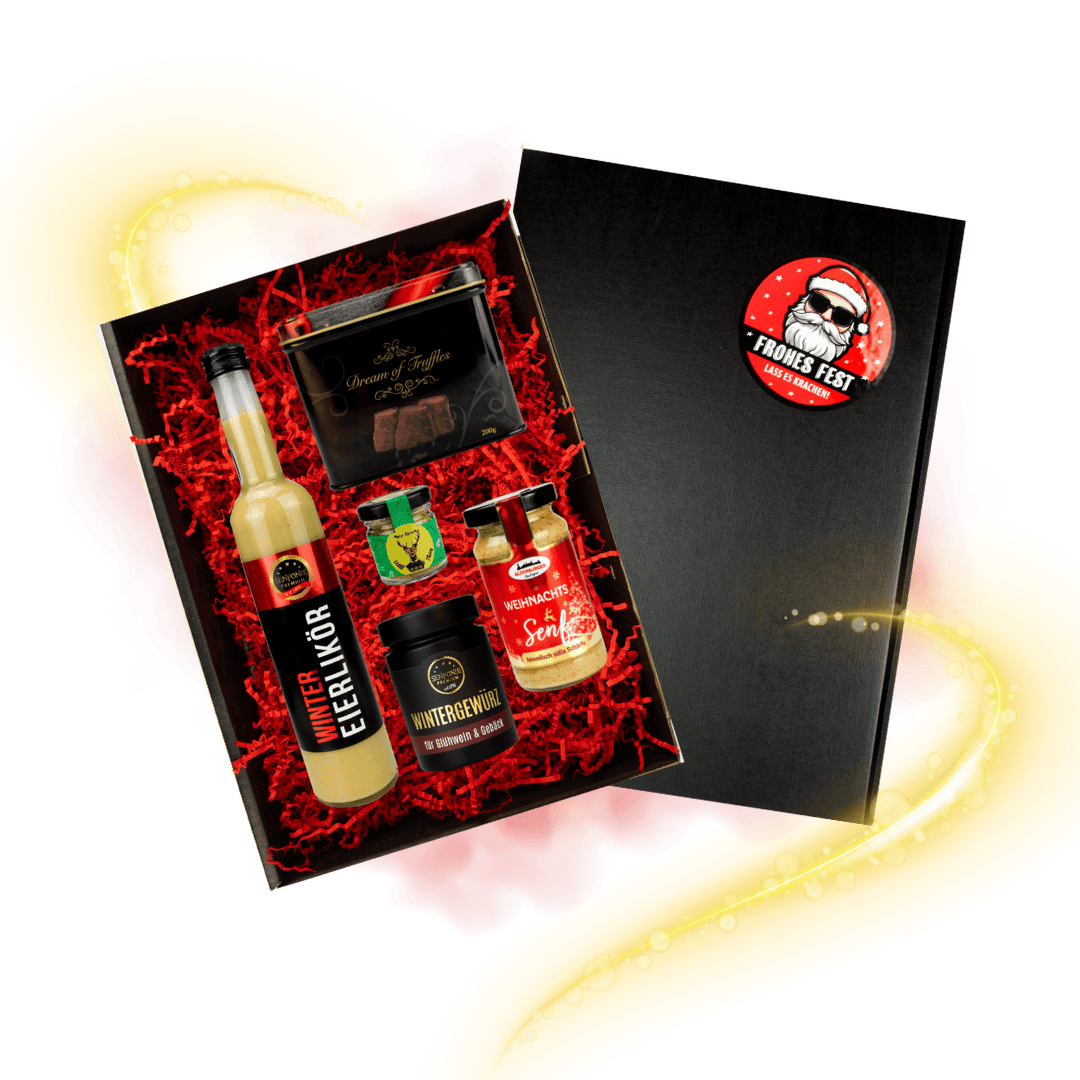 Weihnachtsgeschenk mit Winter Eierlikör