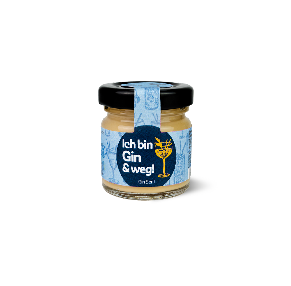 Gin Senf "Ich bin Gin & weg" Mini Glas