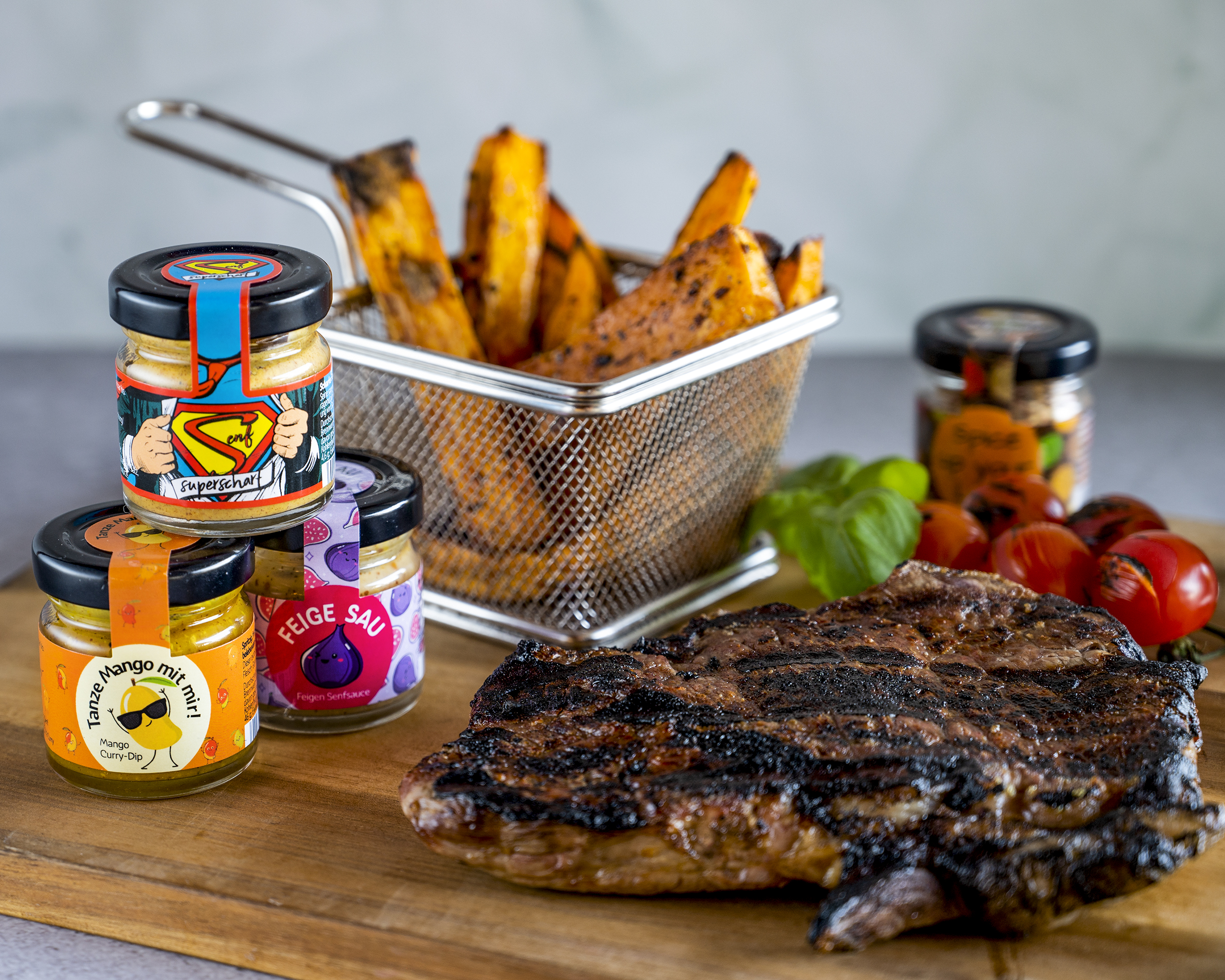 Feigen Senfsoße, Mango Dip, Superscharfer Senf für Fleisch, Gegrilltes, zum Dippen