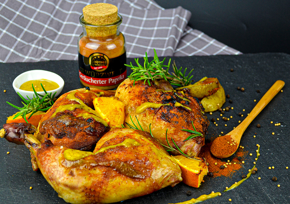 geraeucherte paprika mit haehnchen haehnchenschenkel mit geraeucherter paprika