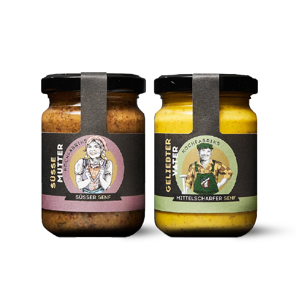 Senf Set "Süße Mutter" & "Geliebter Vater" (2 x 130 ml)