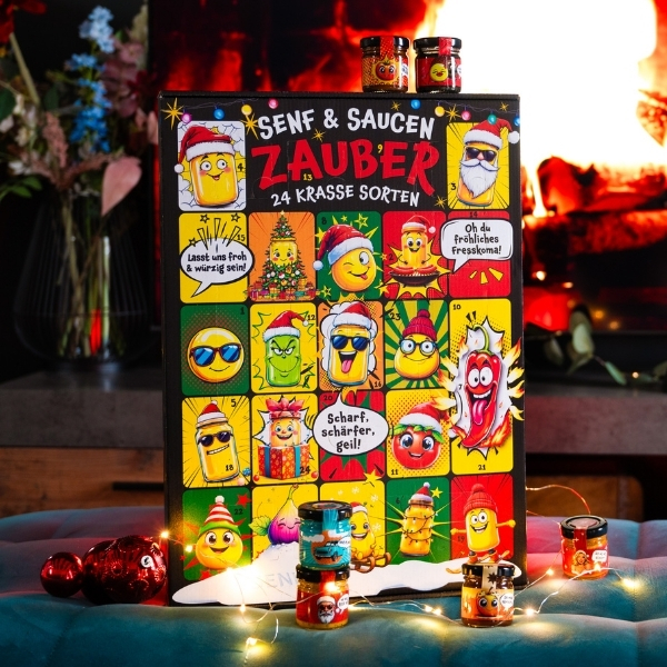 Deko Adventskalender Senf und Saucen Zauber Deko Adventskalender Senf und Saucen Zauber