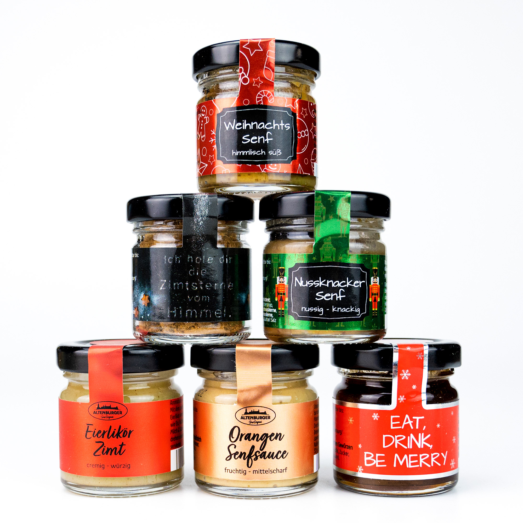 Mini-Glaser-Frohe-Weihnachten-Mini-Sixpack Mini Gläser Mini Sixpack Frohe Weihnachten