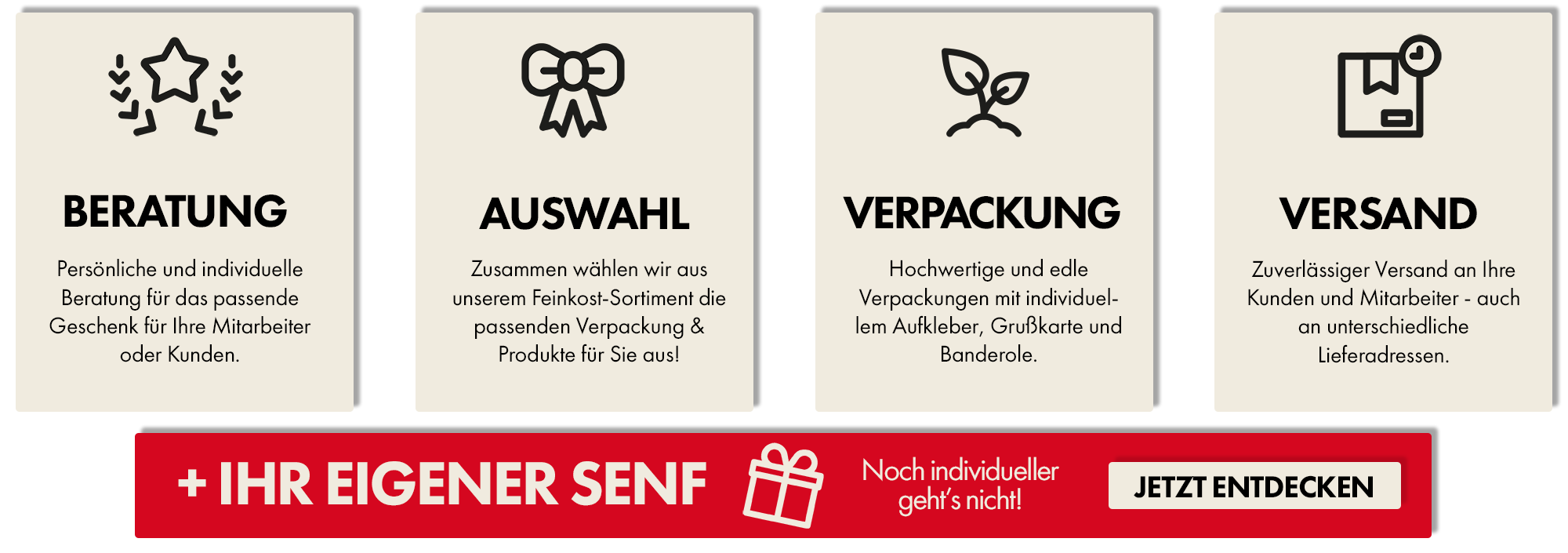 info: sorglos service, beratung, auswahl, verpackung, versand