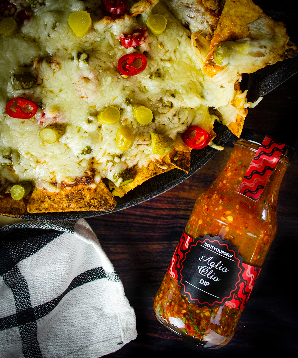 algio olio dip zu nachos mit kaese aglio olio dip zu nachos mit kaese