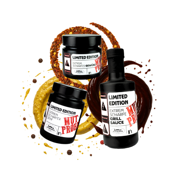 Deko: Mutprobe-Senf,-Sauce und -Gewürz