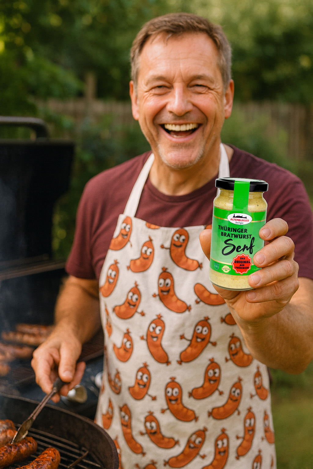 Deko Mann mit Thüringer Bratwurst senf Deko Mann mit Thüringer Bratwurst Senf