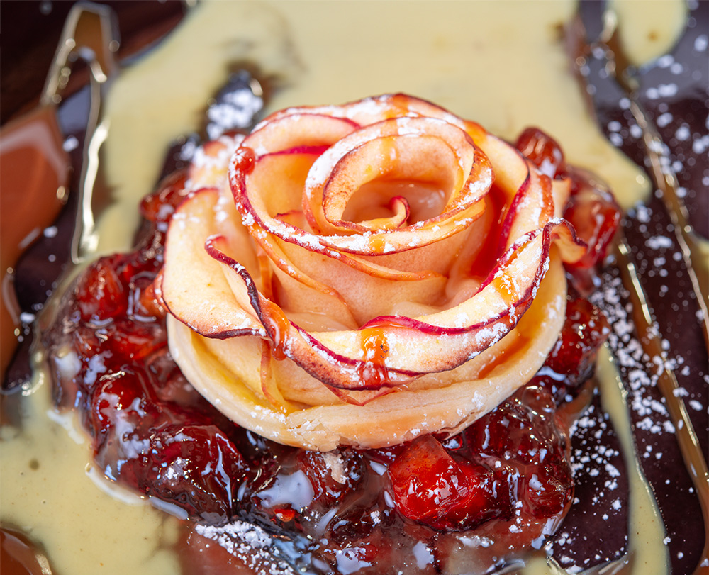 bratapfel und bratapfel chutney Raffinierte Bratapfelrose