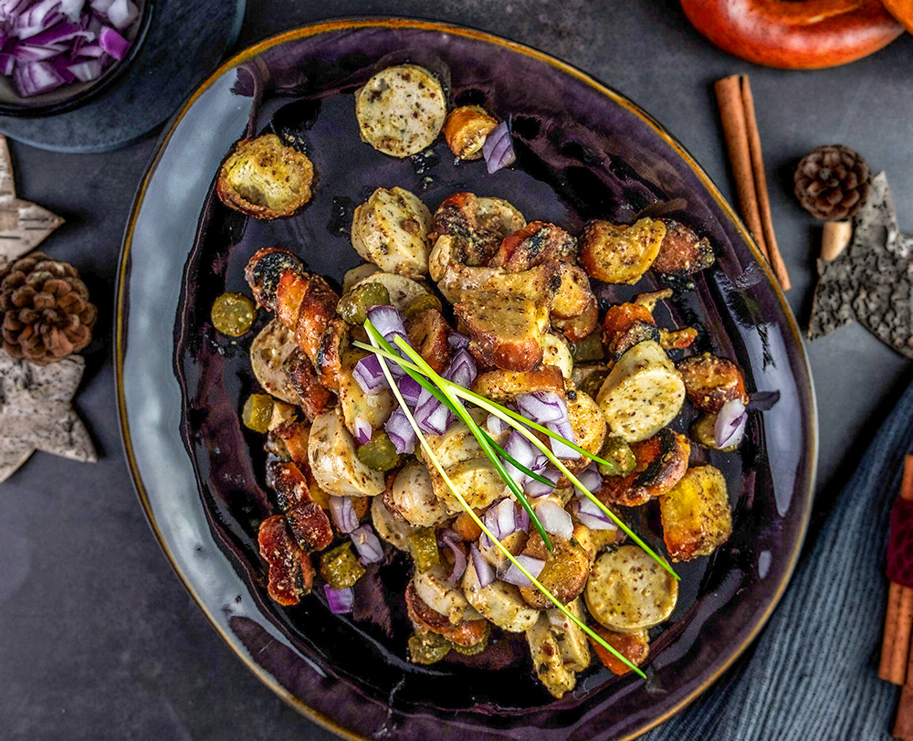 weißwurstsalat Weißwurstsalat mit Weihnachtssenf