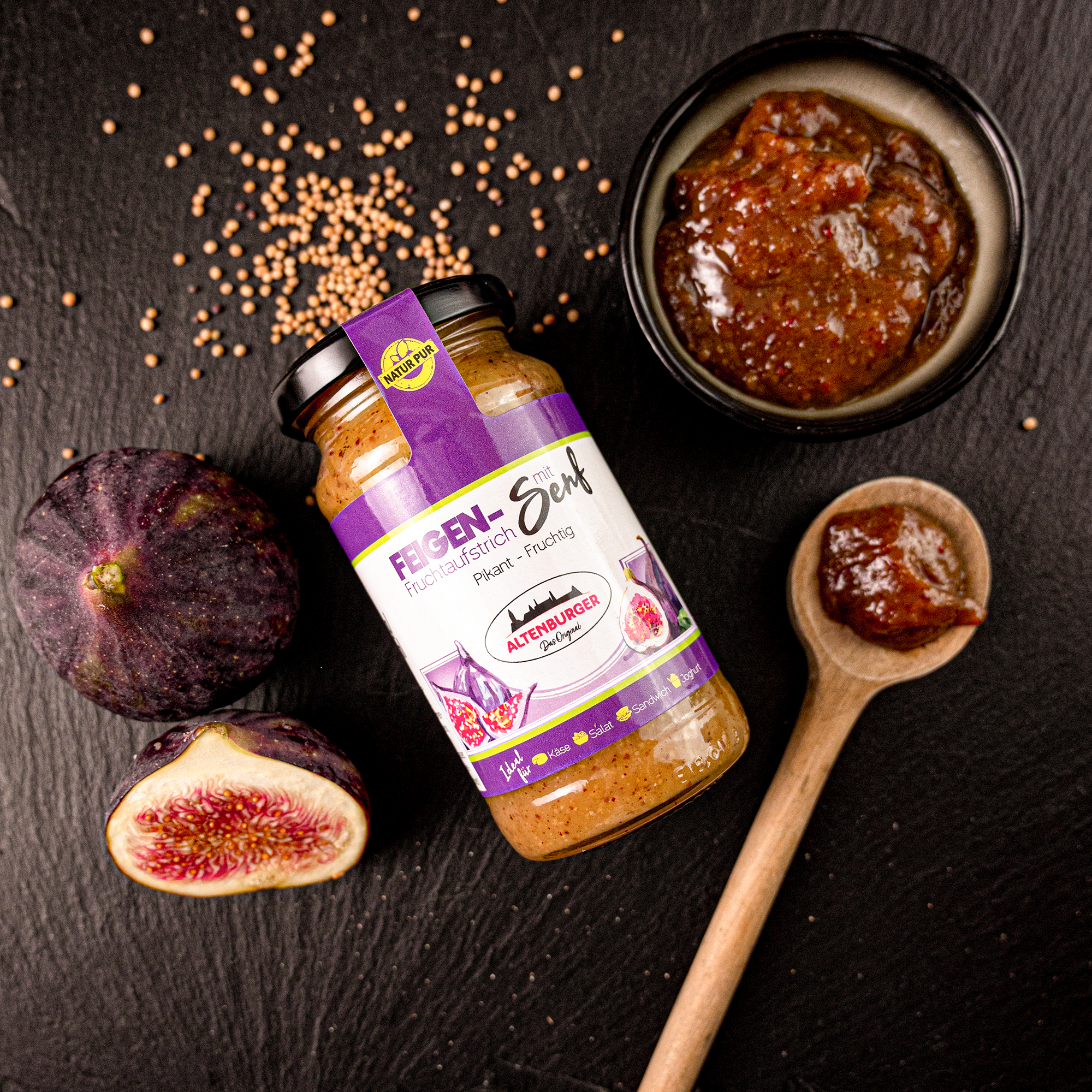 Fruchtiger Feigen Senf für Käse, Wurst und Saucen