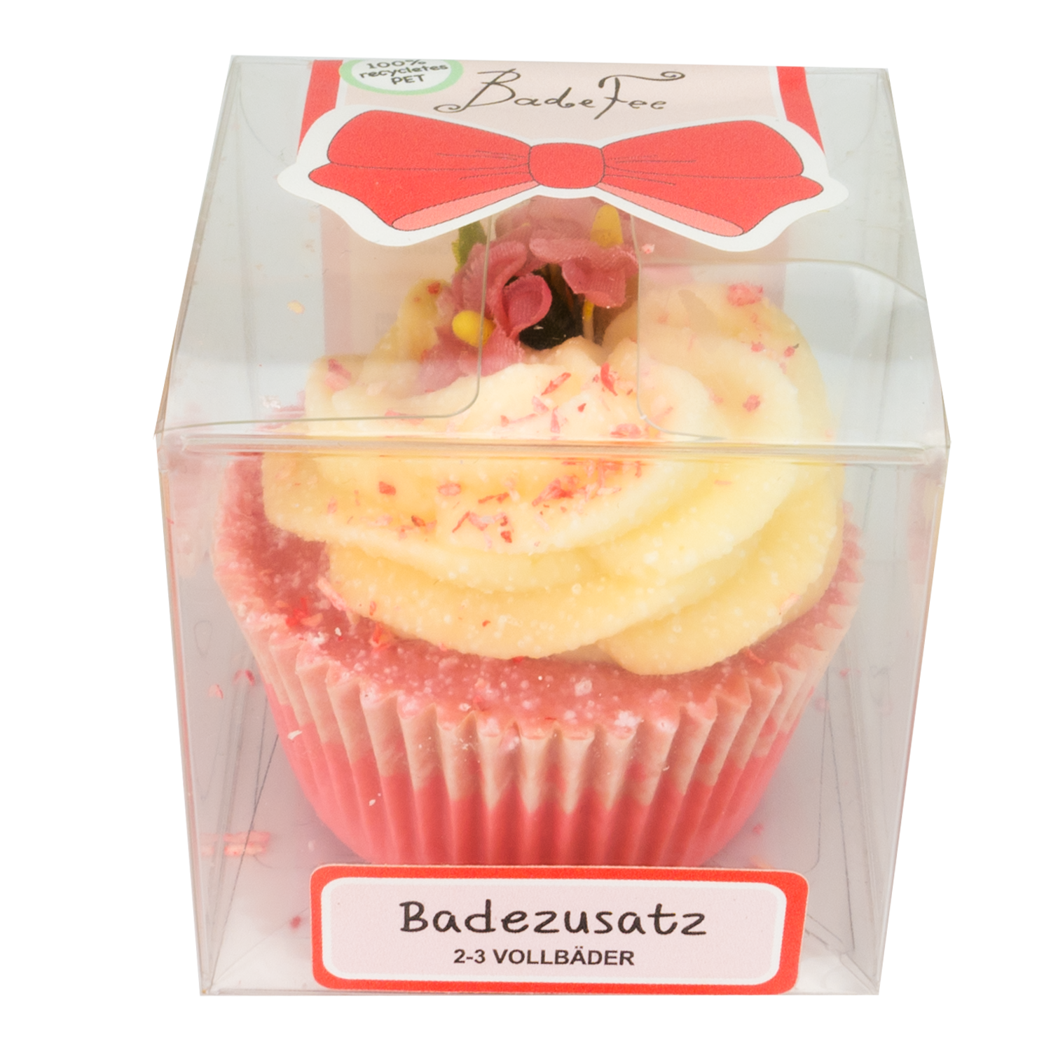 Cupcake wird in 100% recycelter PET-Box verschickt