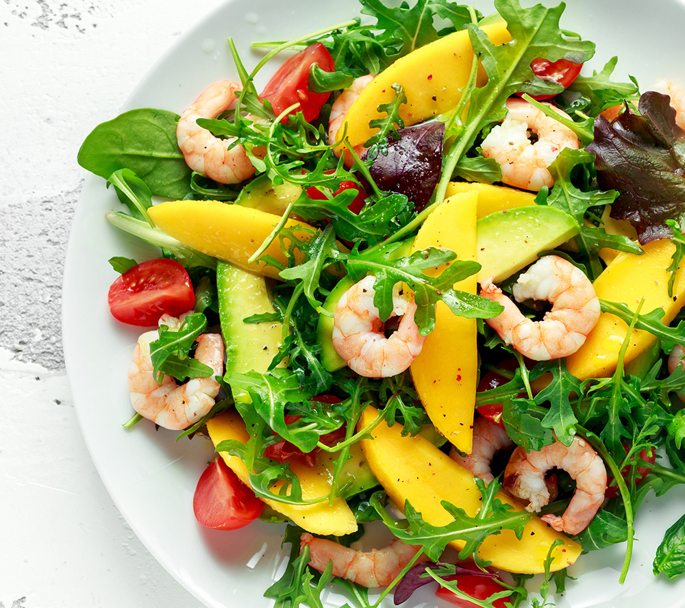 mangosalat mit scampi mangosalat mit scampi