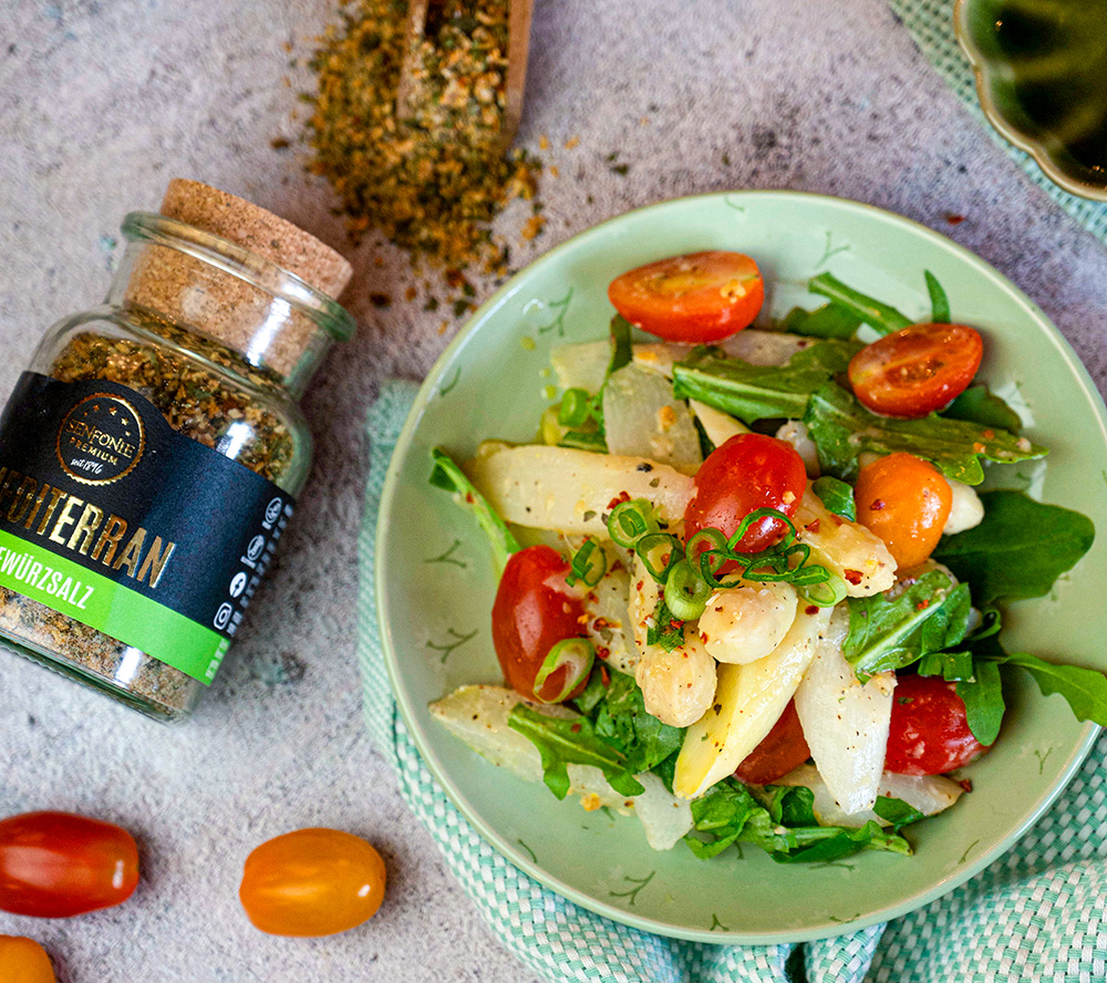 mediterranes gewuerzsalz mit spargelsalat mediterranes gewuerzsalz mit spargelsalat