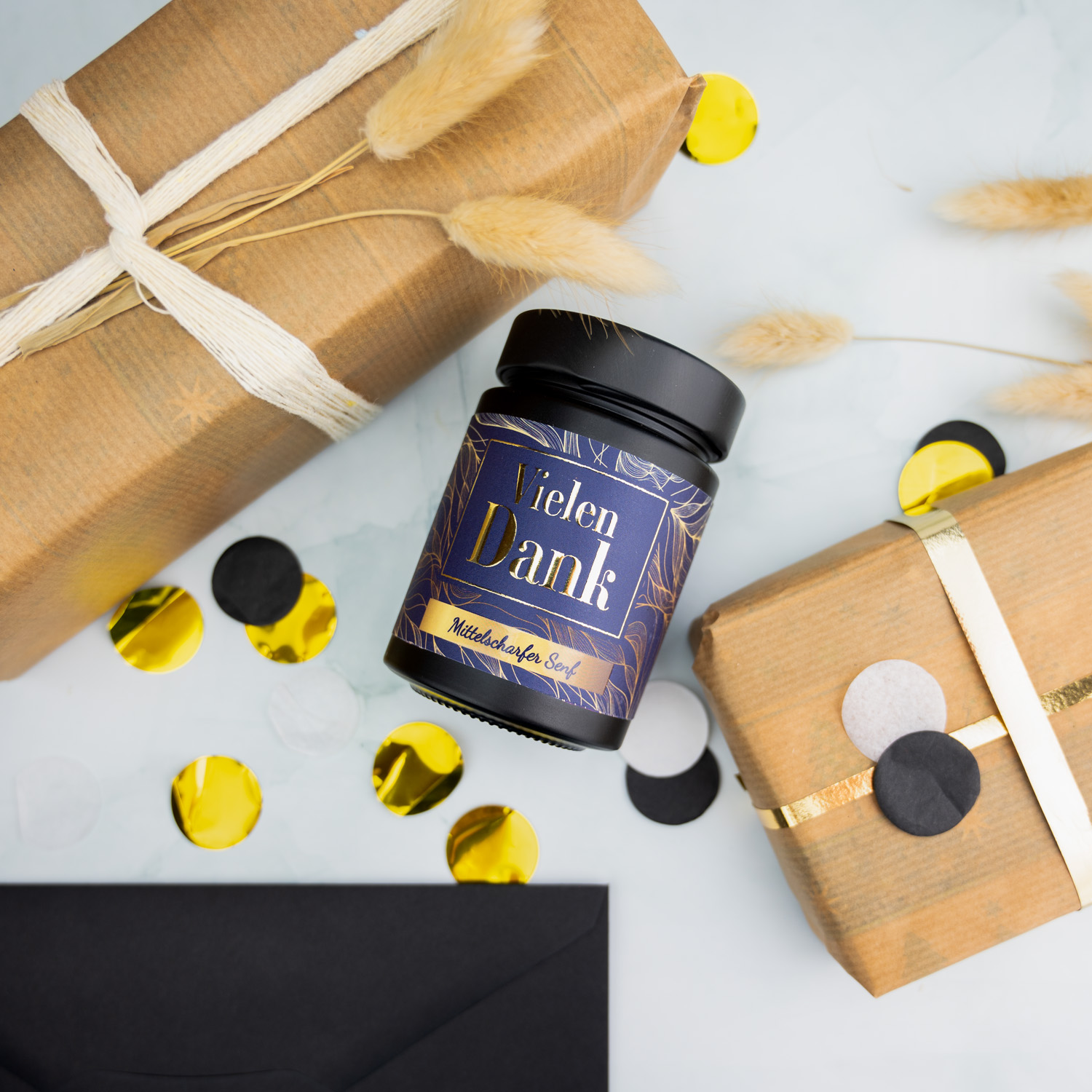 Vielen Dank Senf - Geschenkidee für Kollegen, Mitarbeiter, Freunde, Handwerker & Co.