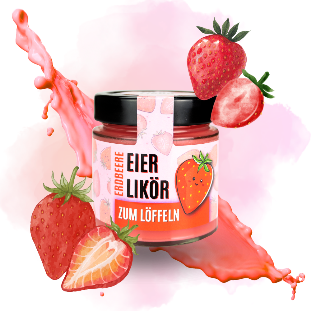 Eierlikör zum Löffeln Erdbeere
