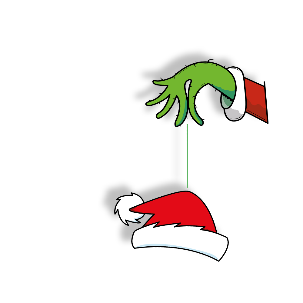 grinch mit weihnachtsmuetze