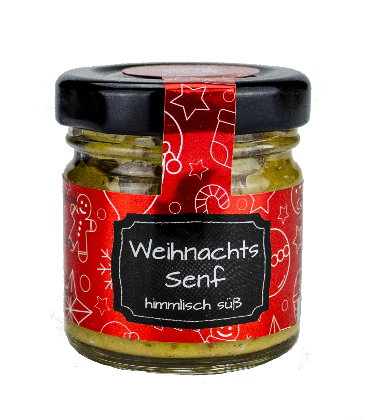 Süßer Weihnachtssenf im Mini-Glas