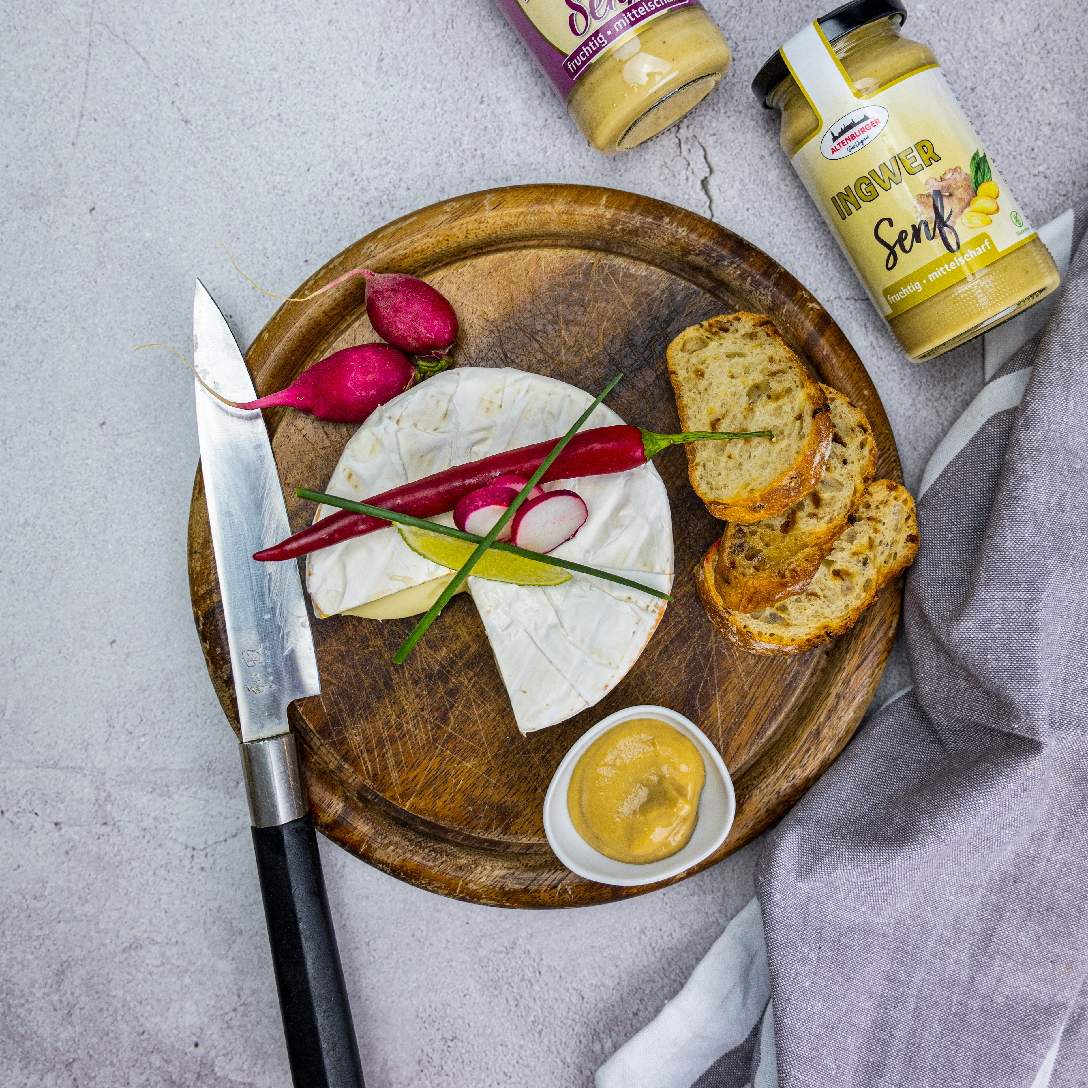 Ingwer Senf für Käse, Fleisch und Saucen