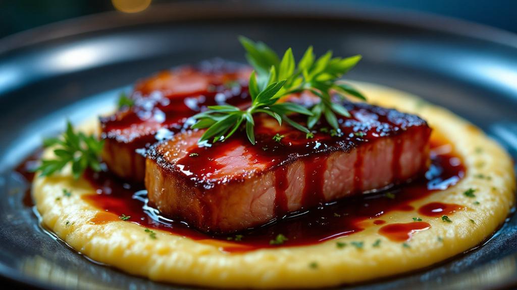 entenbrust auf polente mit himbeere dressing