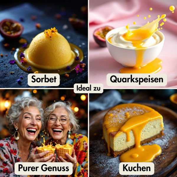 eierlikör maracuja für sorbet, quarkspeisen, purer genuss und kuchen