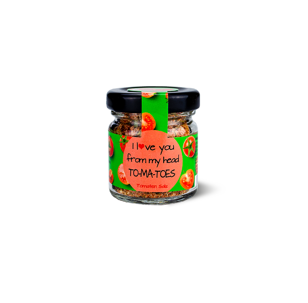Tomatensalz "I love you..." Mini Glas