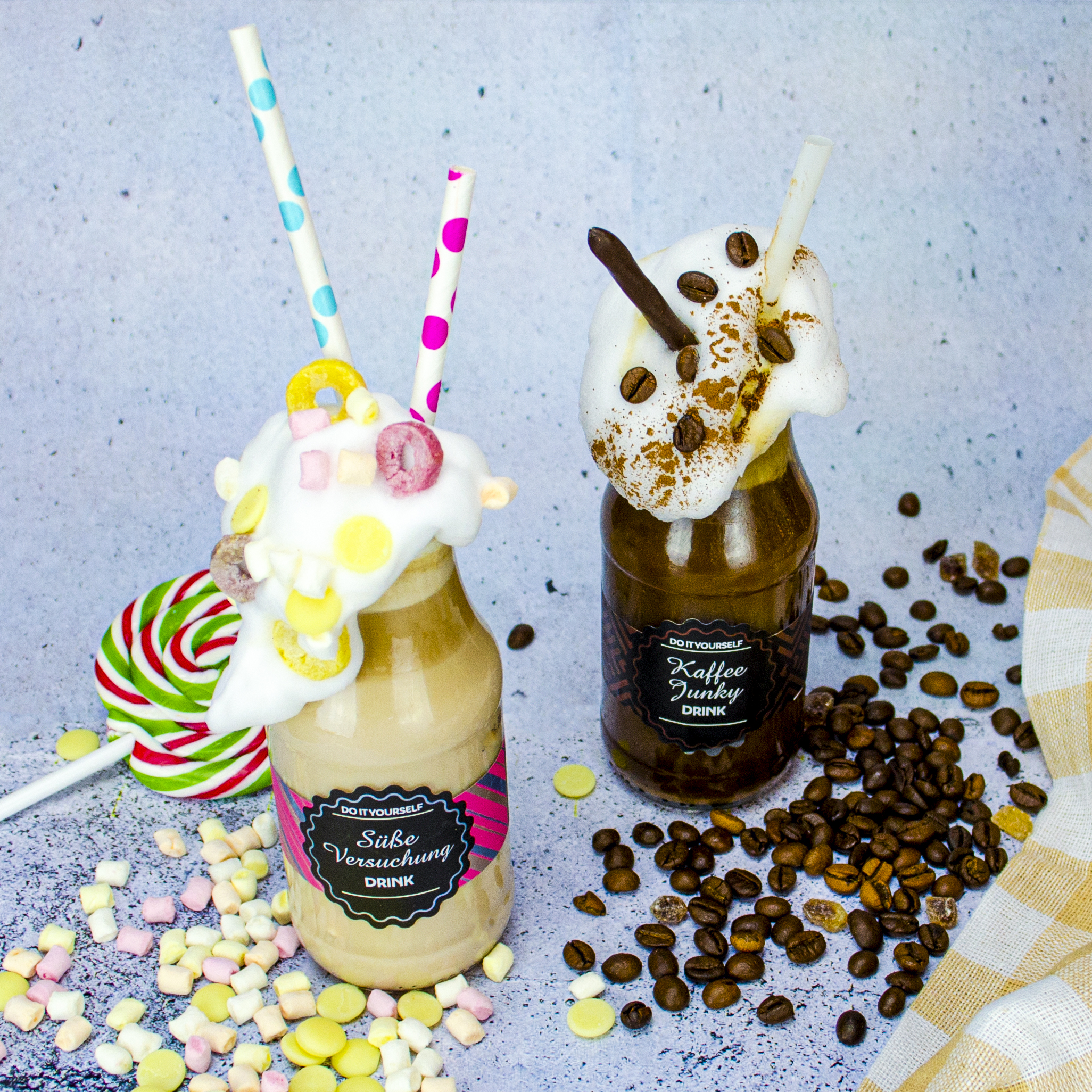 Süße Versuchung Drink und Kaffee Junky Drink - Serviervorschlag
