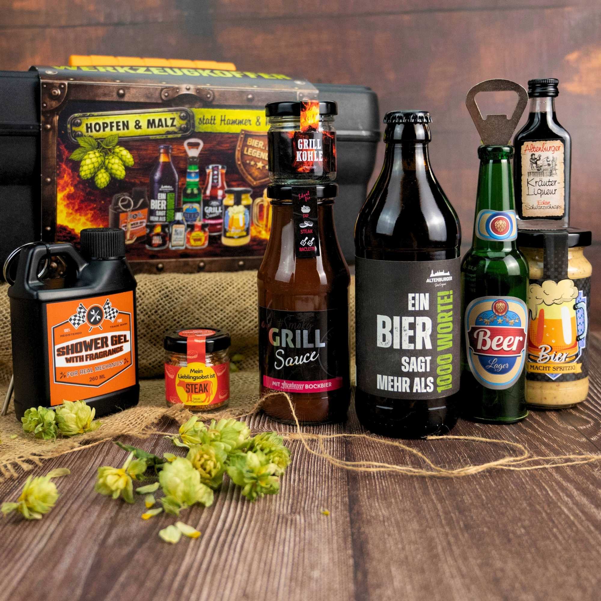 Werkzeugkoffer "Hopfen & Malz" + Bier-Set