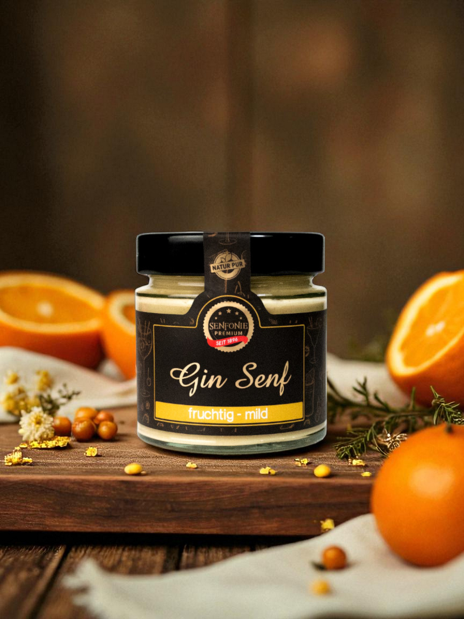gin senf premium mit orangen