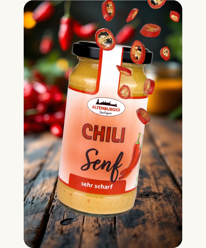 chili senf mit chilis geschnitten chili senf mit chilis geschnitten
