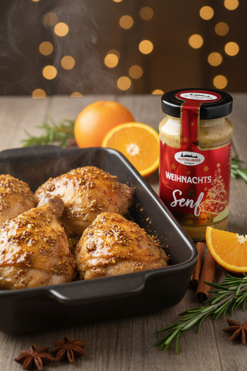 Glasiertes Weihnachts-Hähnchen aus dem Ofen