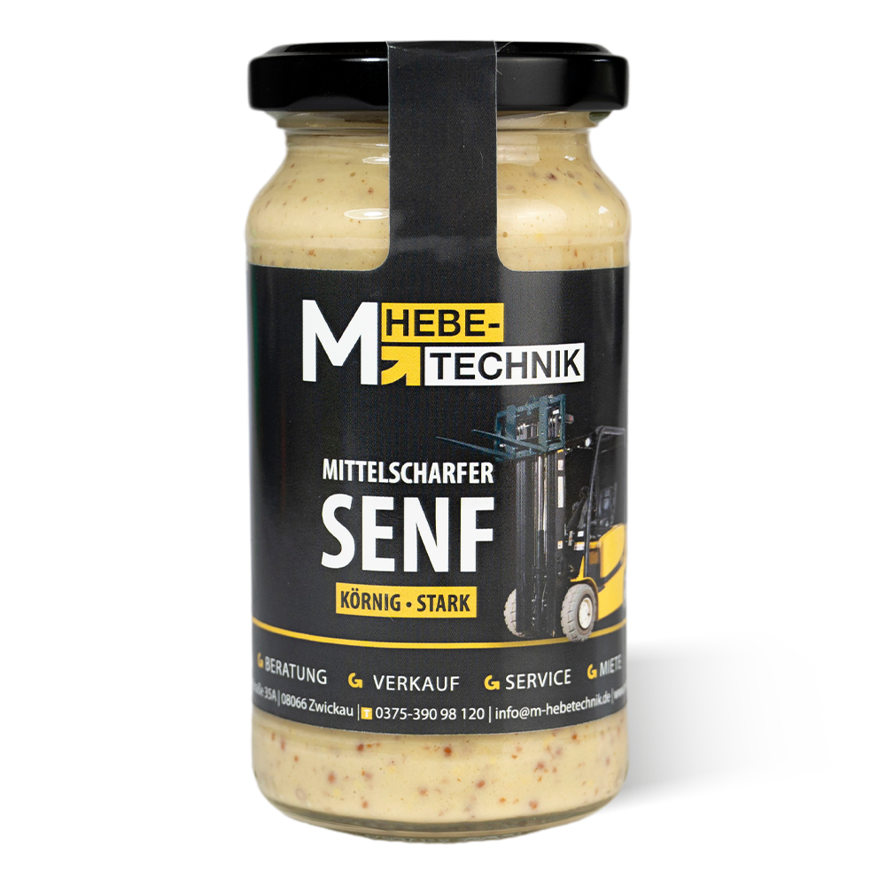 Deko private label senf mit firmenetikett