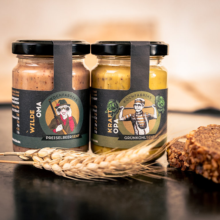 Unsere Senffamilie: Wilde Oma Senf und Kraft Opa Senf