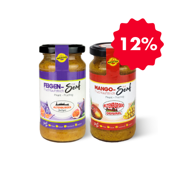 Fruchtsenf Set - Feigen & Mango Fruchtaufstrich mit Senf Fruchtsenf Set - Feigen & Mango Fruchtaufstrich mit Senf