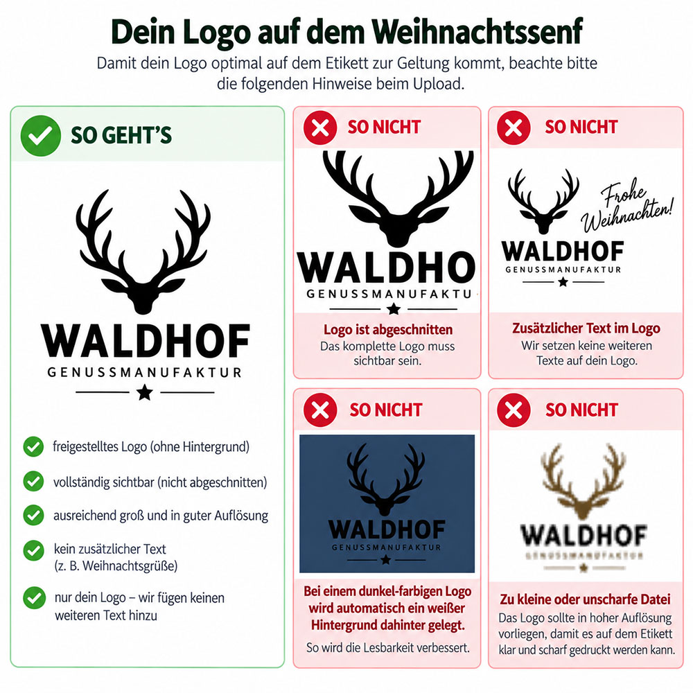 Weihnachtssenf mit eigenem Logo