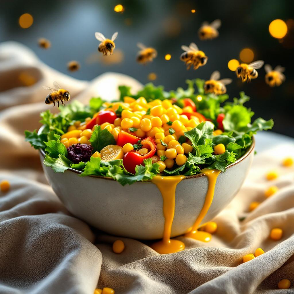 salat mit honig senf und bienen
