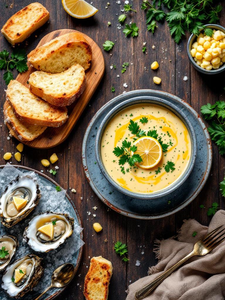 meeresfruechte und fischsuppe