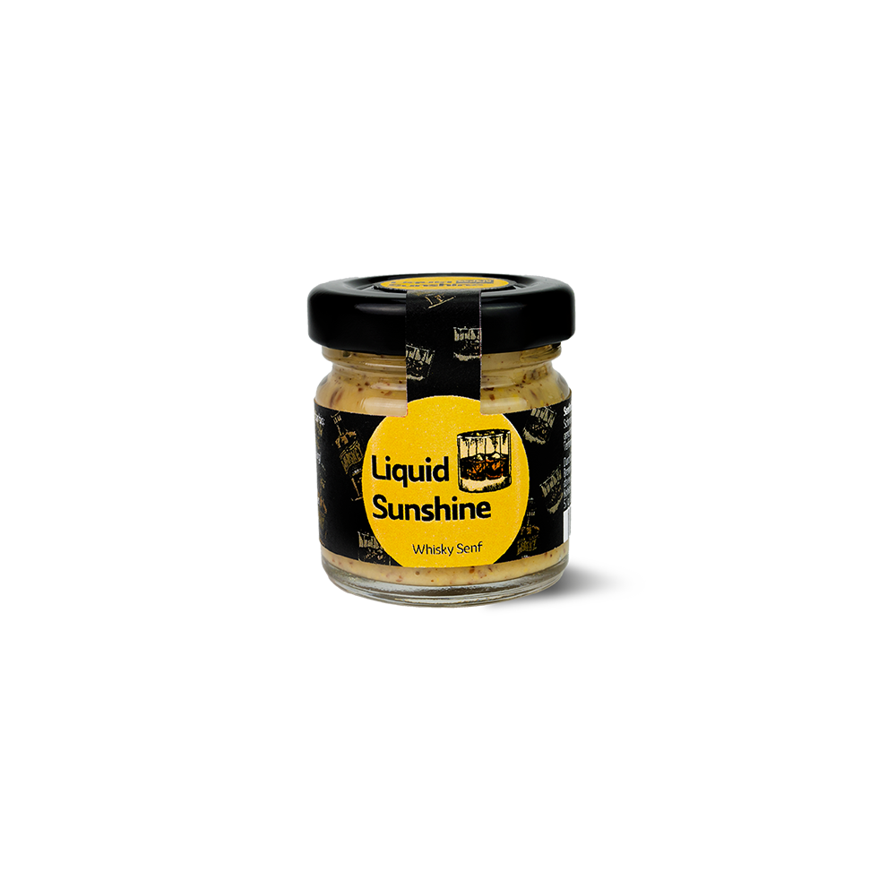 Whisky Senf "Liquid Sunshine" Mini Glas Whisky Senf "Liquid Sunshine" Mini Glas
