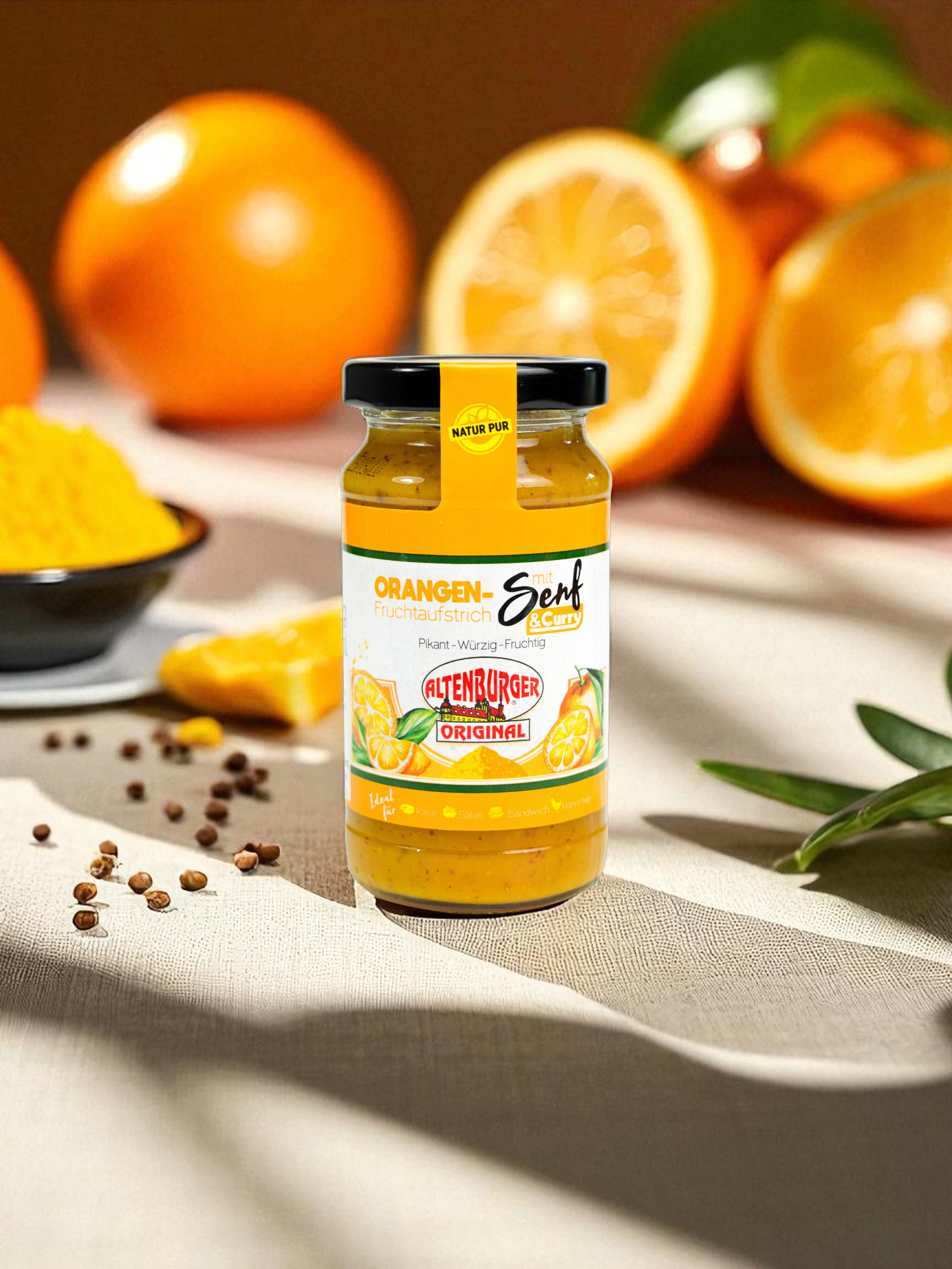 orangen senf mit curry und orangen