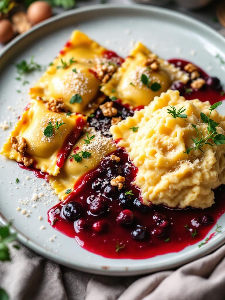 ravioli mit preiselbeeren