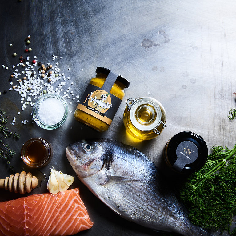 Honig-Dill-Senf-Kochfabrik-fur-Lachs-Fisch-Salat Honig Dill Senf für Lachs, Fisch, Saucen