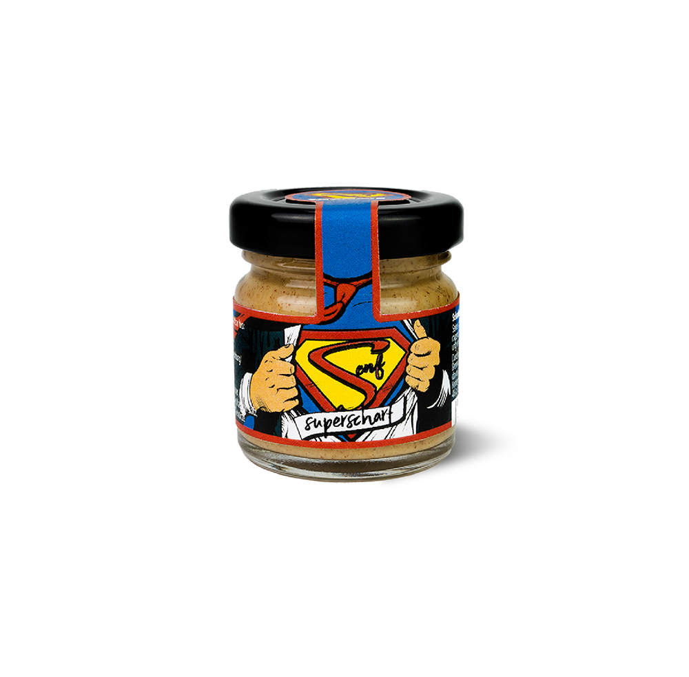 Superscharfer Senf Mini Glas