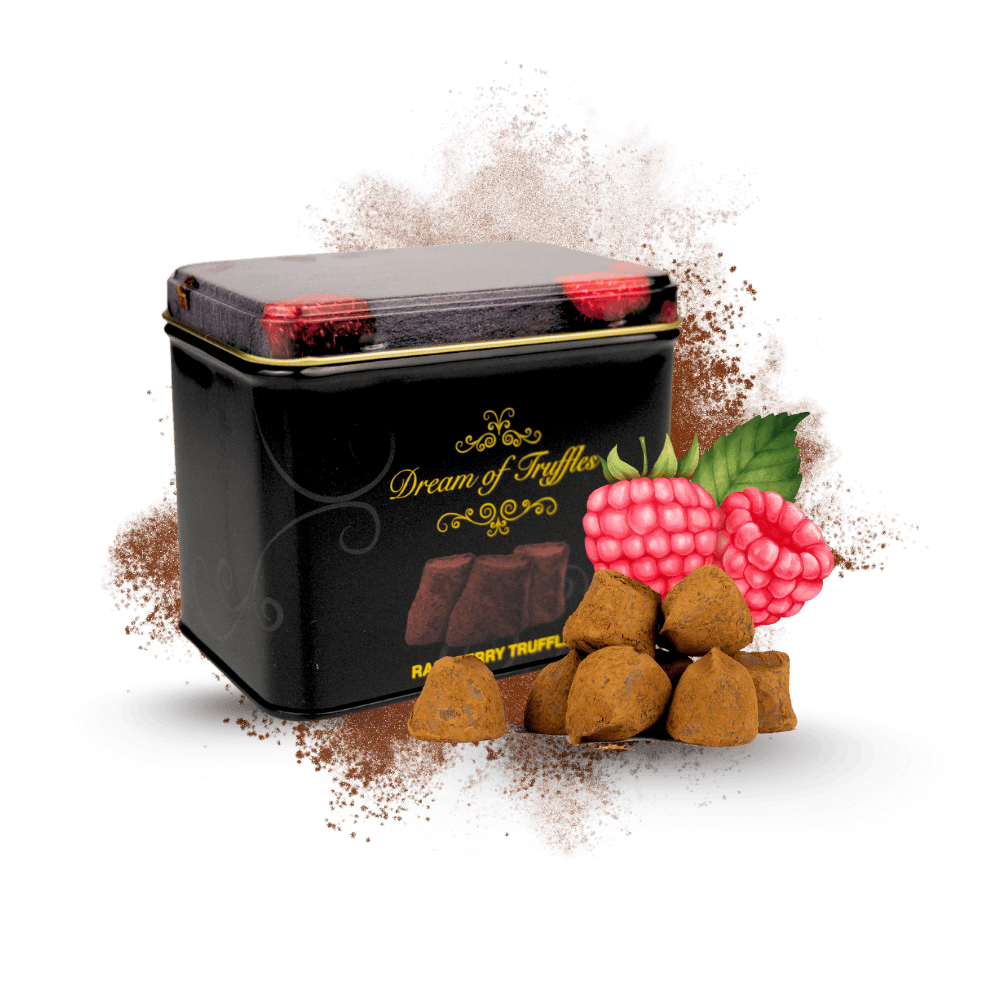 Trüffeltraum Konfekt mit Himbeere