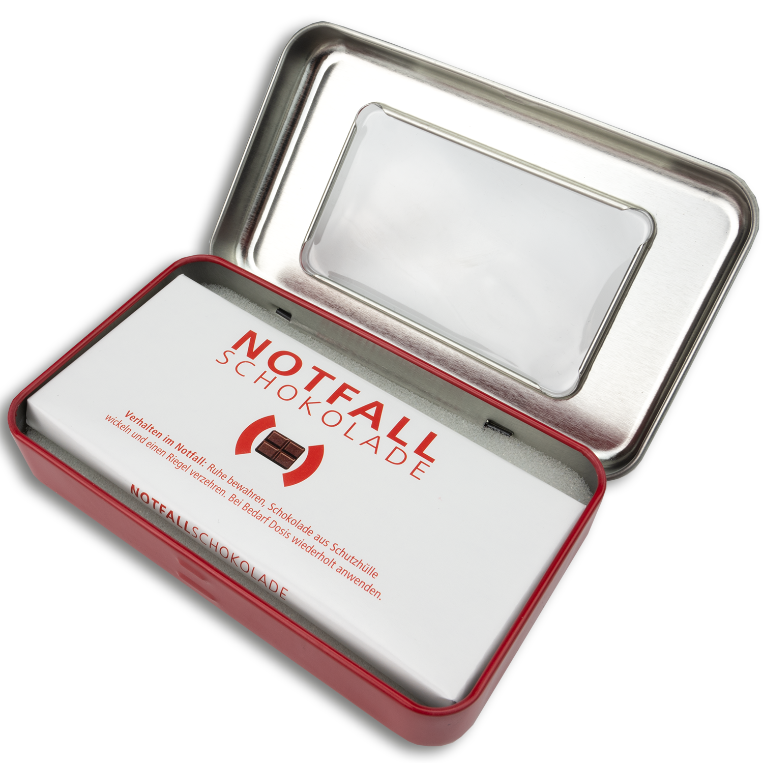 Notfall-Dose mit Schokolade