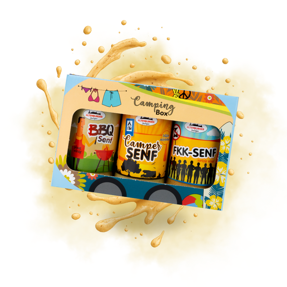 camping box mit senf Geschenkbox Camping Box