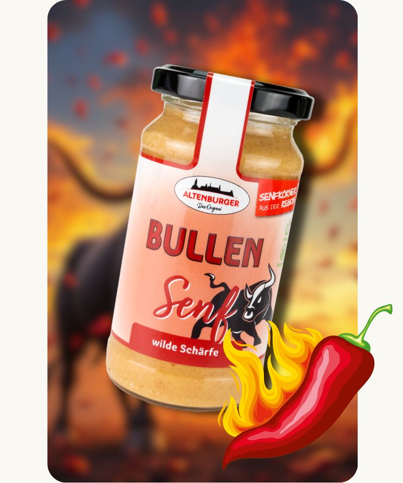bullen senf scharfer senf mit chili schote bullen senf scharfer senf mit chili schote