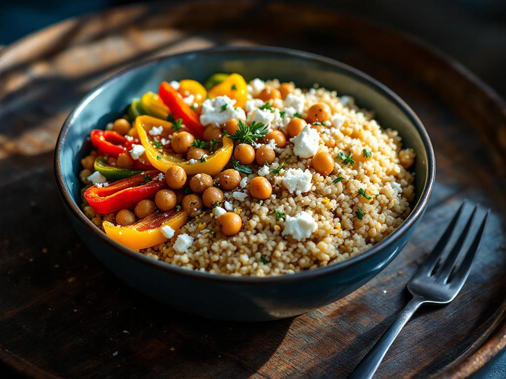 bulgur bowl mit kichererbsen und zitronendressing