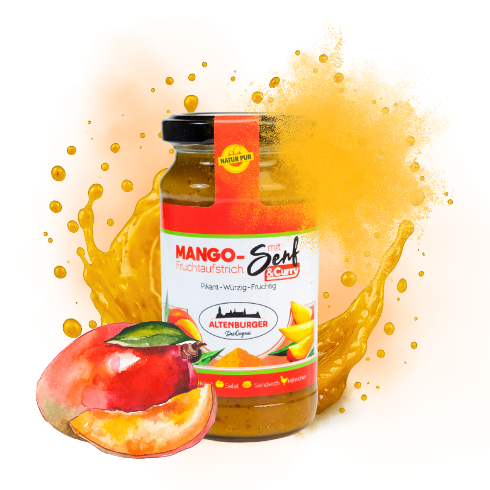 Mango Senf mit Curry - Fruchtaufstrich mit Senf