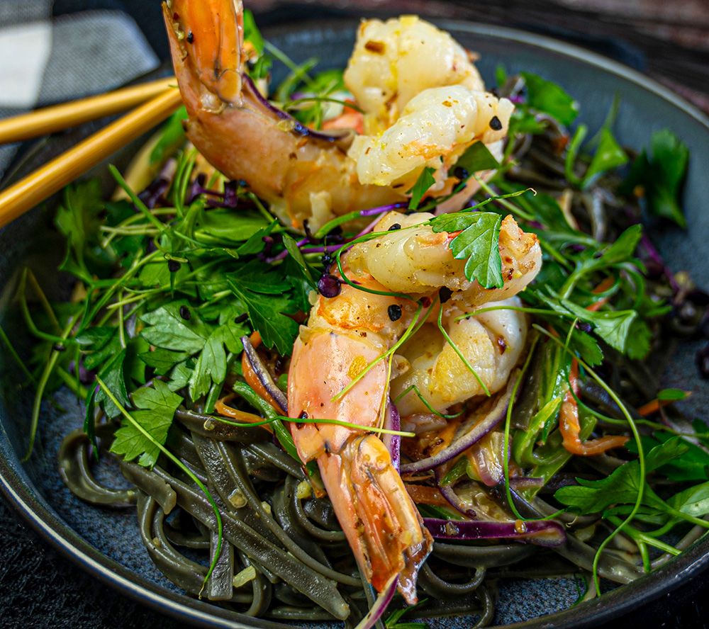sampi mit schwarzen spaghetti scampi mit schwarzen spaghetti